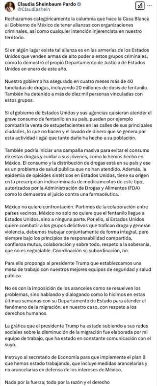  Постът на президентката на Мексико в Х 